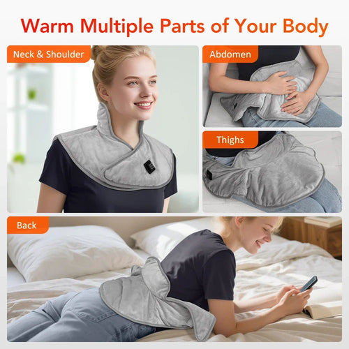Electric Heating Shoulder Neck Pad USB Heated Back Wrap 3 Heat Level Soft Hot Compress Back Shawl Neck Shoulder Fast Heated Pad